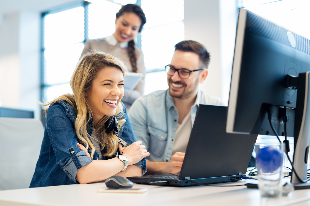 Group of business people working as a team in office developing their high performers