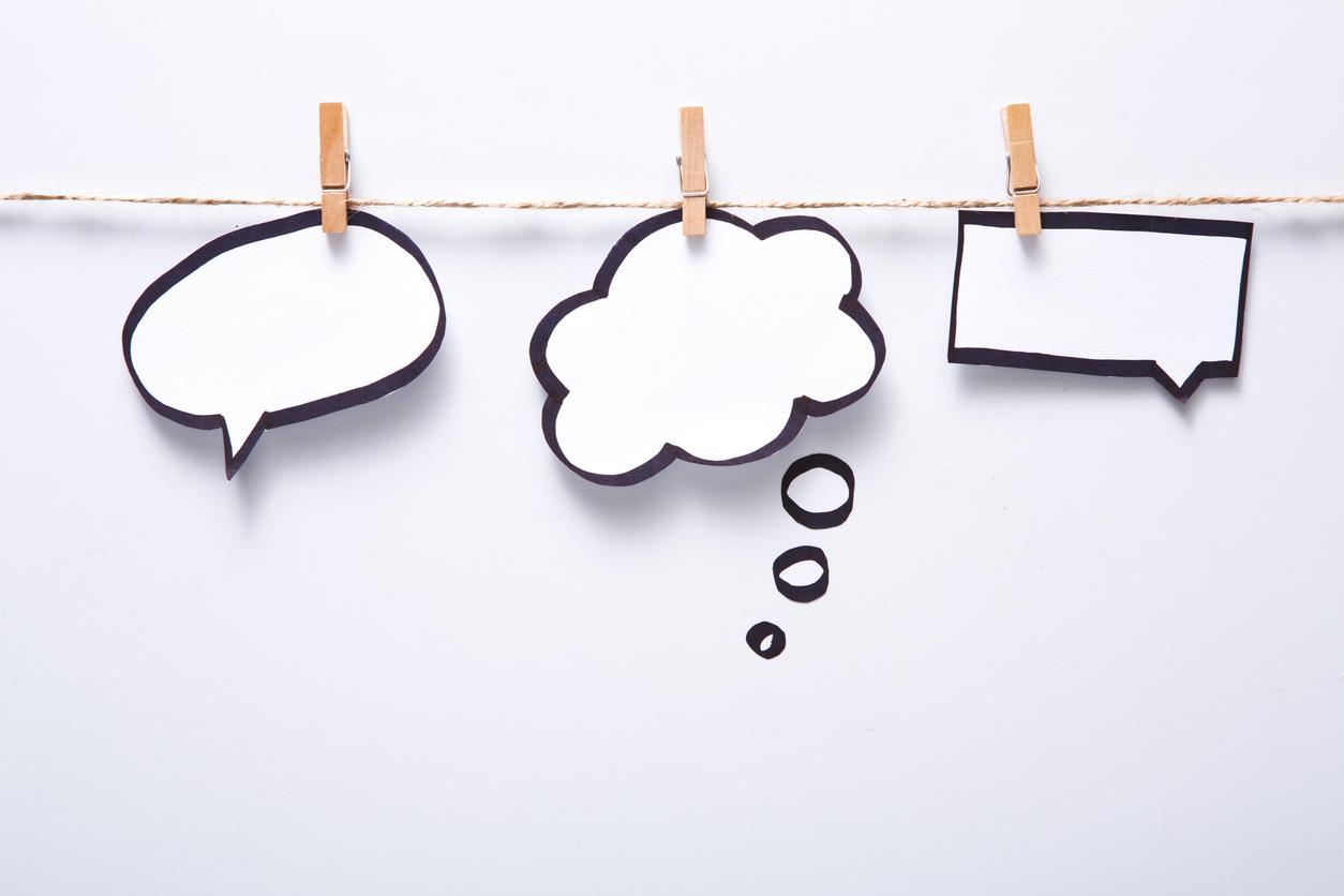 thought and speech bubbles